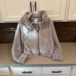 Full Tilt Faux Fur Hooded Bomber Jacket